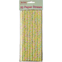 Yellow Flower Paper Straws Pack of 25 By Rice DK